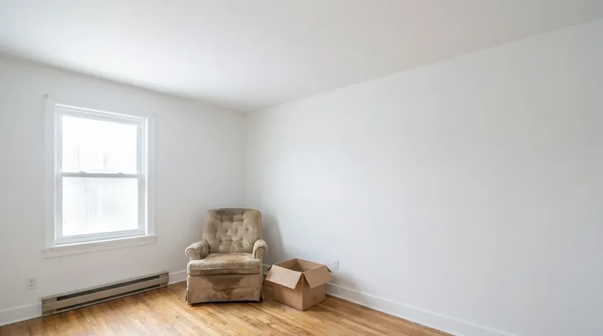 Room restored and repainted after water damage